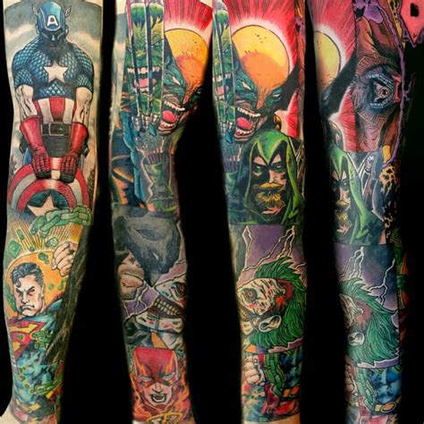 Tatoo Henna. . Marvel comics tattoo sleeve